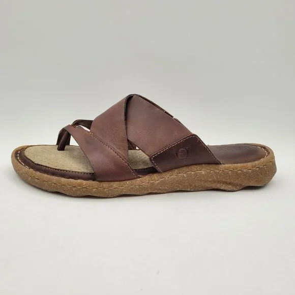 Born Sorja Sport Leather Thong Sandals Women's 9 EU 39-40 Brown - Picture 6 of 14